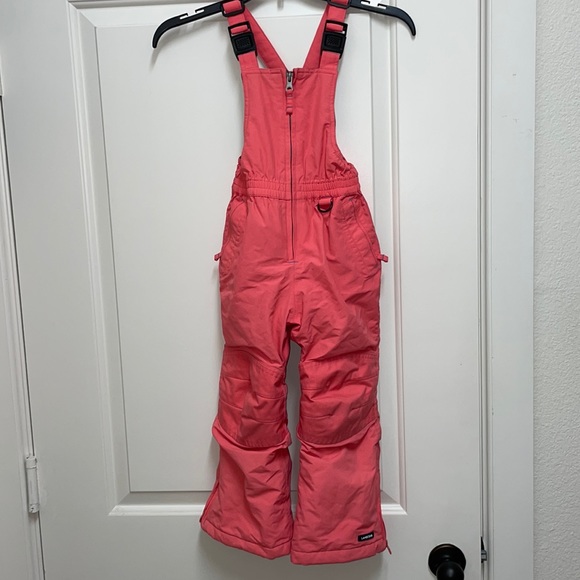 Lands' End Bottoms Lands End Ski Bib Overall Coral Pink 4 Grow